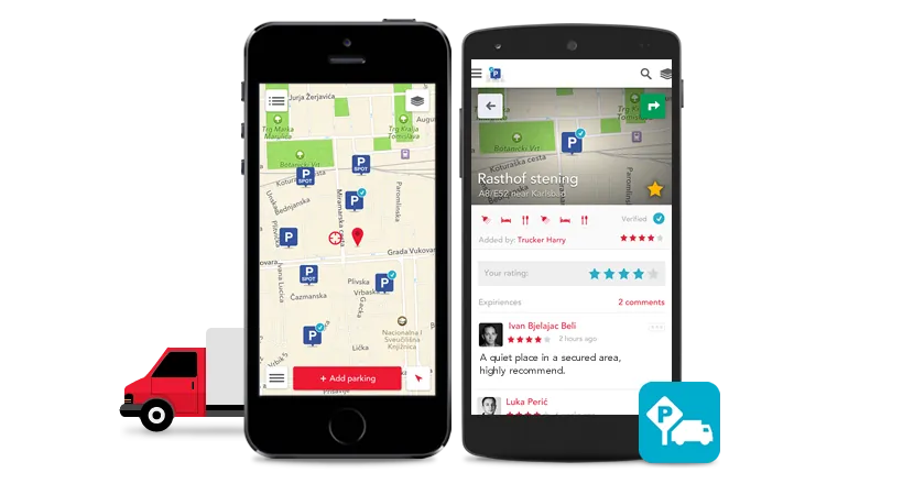 Truck Parking Europe screens